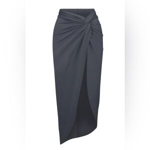 SKIMS SIGNATURE SWIM SARONG SKIRT GUNMETAL SIZE L